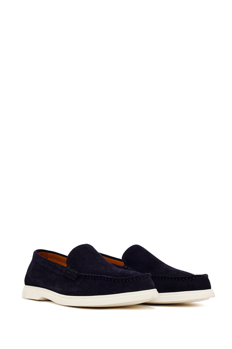 Male Navy Suede Leather Loafer