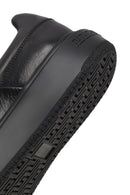 Erkek Siyah Bağcıklı Kalın Tabanlı Deri Sneaker | Derimod
