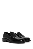 Women's Black Leather Classic Loafer | Derimod