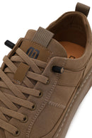 Derimod Zero Male Beige Lace-Up Thick-Soled Fabric Sneaker | Derimod