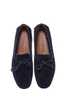 Men's Navy Blue Suede Leather Casual Loafer | Derimod