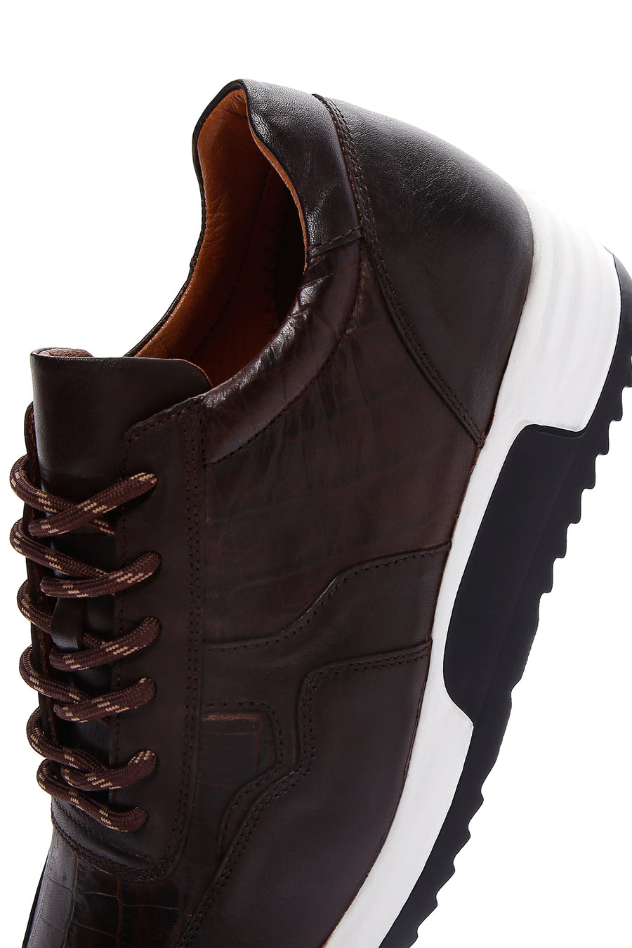 Men's Brown Lace-Up Leather Casual Sneaker