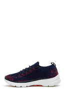 Kadın Lacivert Desenli Kumaş Sneaker | Derimod