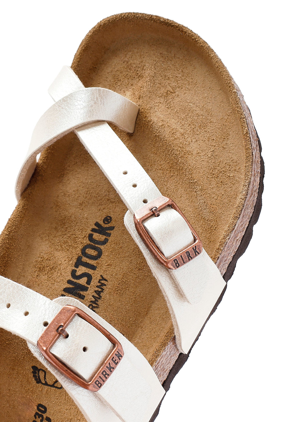 Birkenstock Women's White Mayari Graceful Buckled Slippers