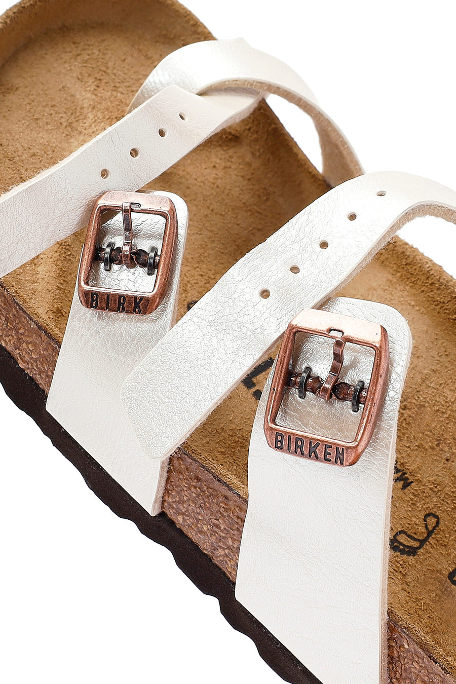 Birkenstock Women's White Mayari Graceful Buckled Slippers