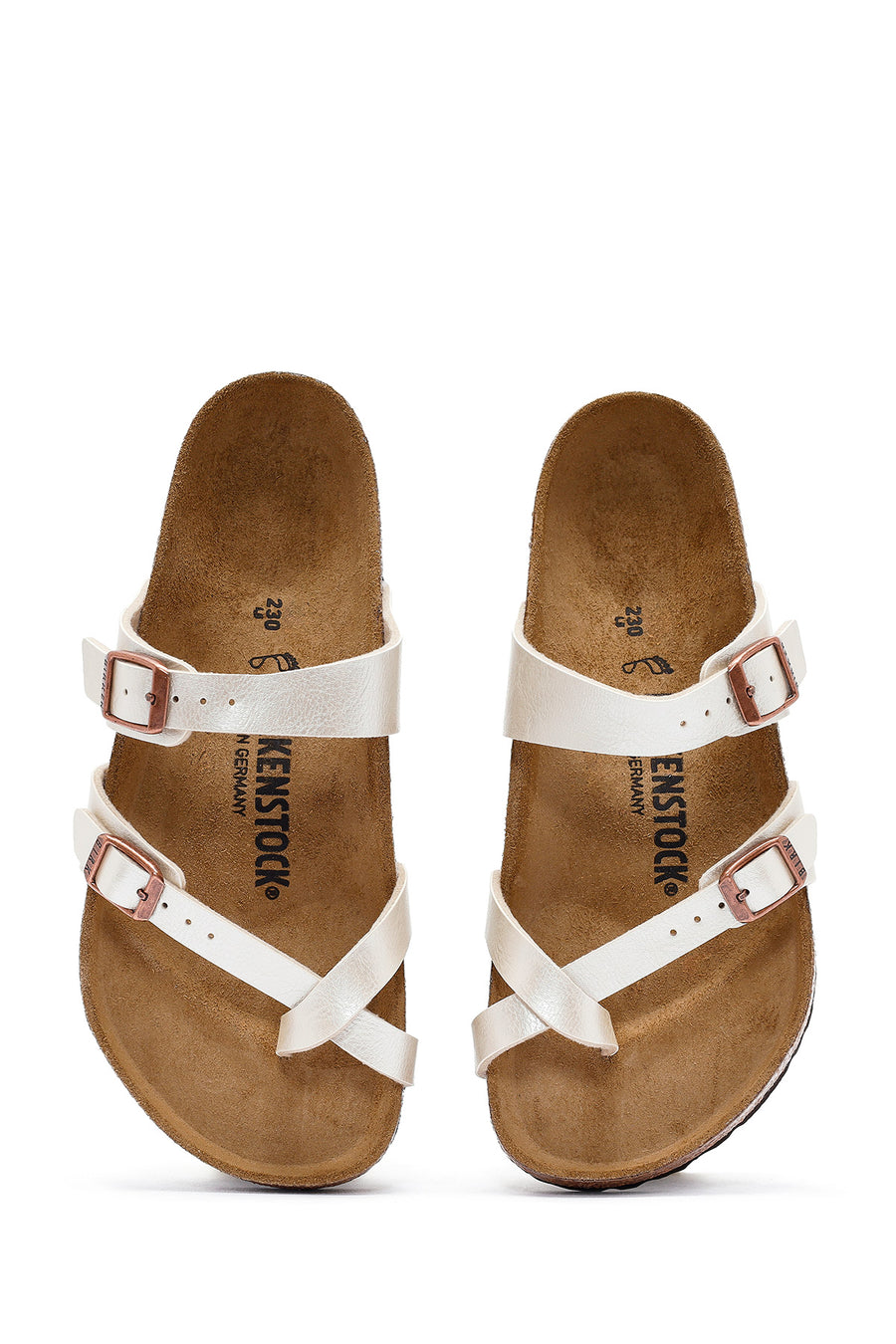 Birkenstock Women's White Mayari Graceful Buckled Slippers
