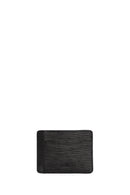 Men's Black Printed Leather Card Holder | Derimod