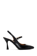 Women's Black Heeled Leather Shoes | Derimod