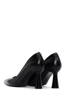 Women's Black Heeled Leather Stiletto | Derimod