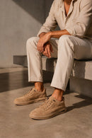 Male Beige Lace-up Suede Leather Sneaker | Derimod