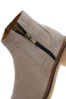 Men's Mink Zippered Suede Leather Casual Boots | Derimod