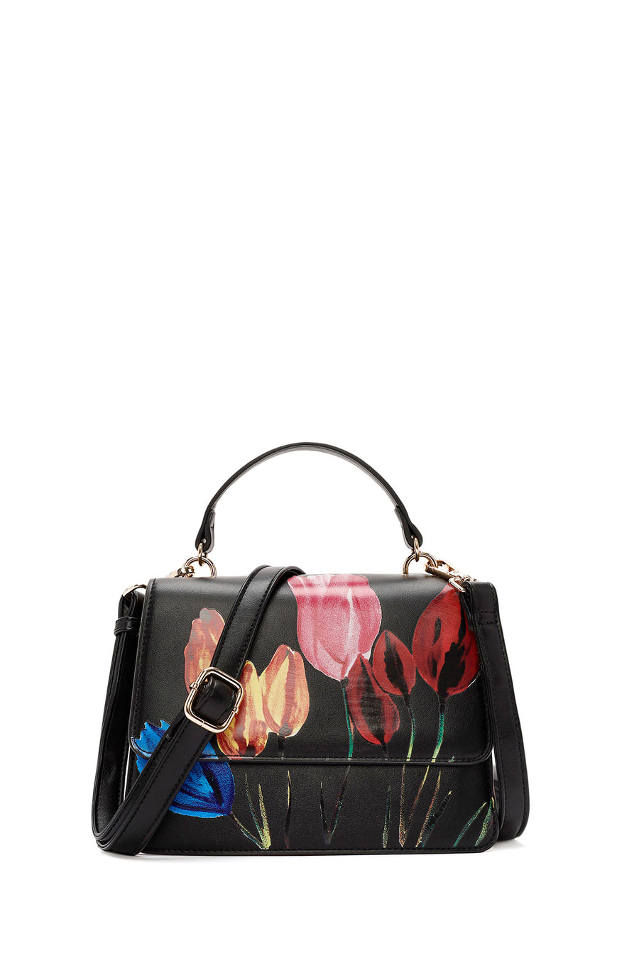 Women's Black Long Strap Printed Shoulder Bag 24SBD250826 | Derimod