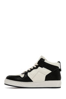 Women's Black Leather High Top Sneaker | Derimod