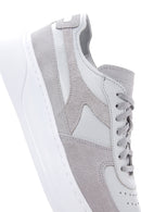 Men's Gray Suede Leather Detailed Thick Soled Sneaker | Derimod