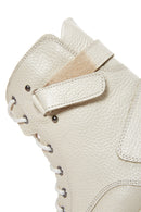 Women's Beige Leather Thick Soled Boots | Derimod