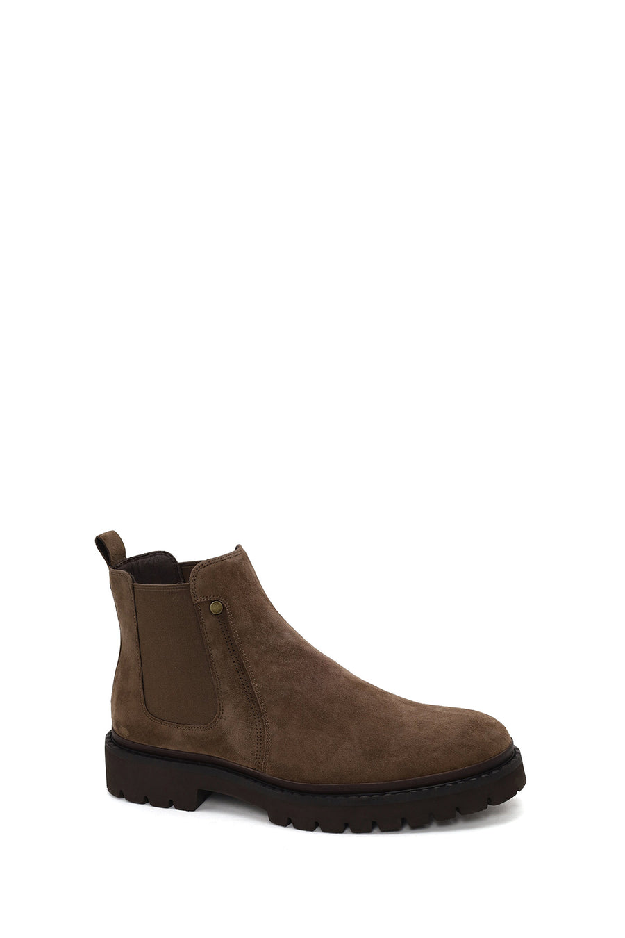 Male Beige Thick-Soled Suede Casual Chelsea Boots