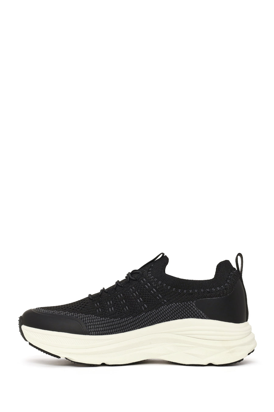 Derimod Zero Woman Black Thick-Soled Lace-Up Fabric Sneakers