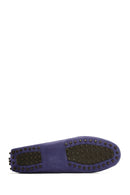 Women's Navy Blue Suede Leather Loafer | Derimod