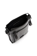 Men's Black Leather Messenger Bag | Derimod