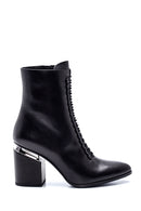 Women's Leather Lace-Up Heeled Boots | Derimod