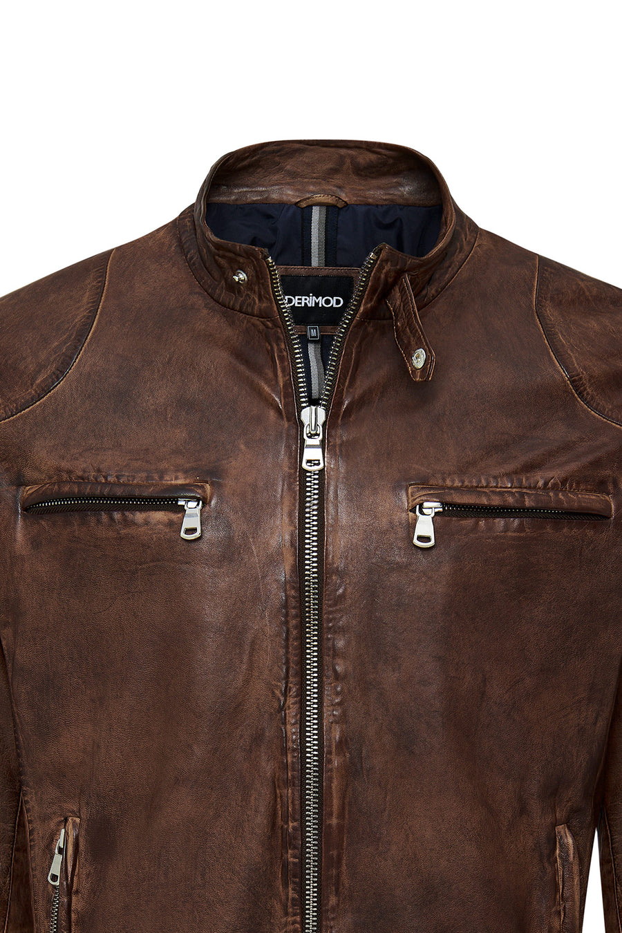 Immobile Men's Brown Sport Leather Jacket