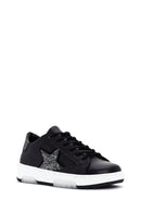 Women's Black Lace-up Leather Sneaker | Derimod