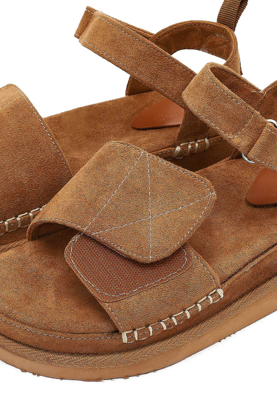 Women's Tan Thick-Soled Suede Sandals
