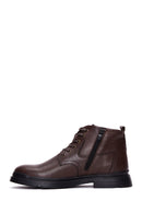 Men's Brown Leather Zippered Casual Boots | Derimod