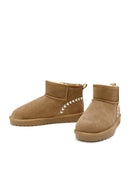 Women's Camel Fur Detailed Suede Leather Boots | Derimod