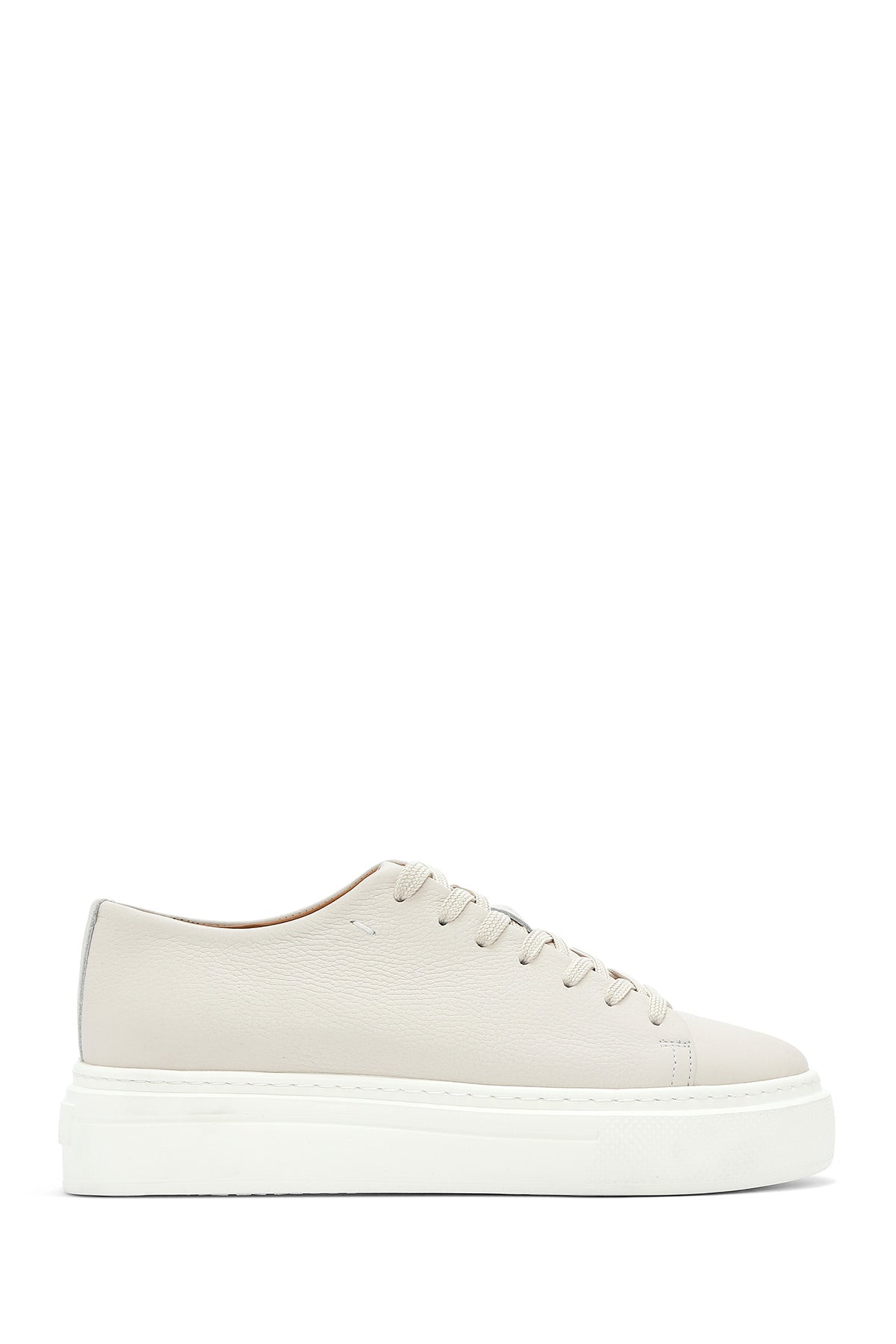 Men's White Lace-up Thick-Sole Leather Sneaker 26SFD6107FT | Derimod
