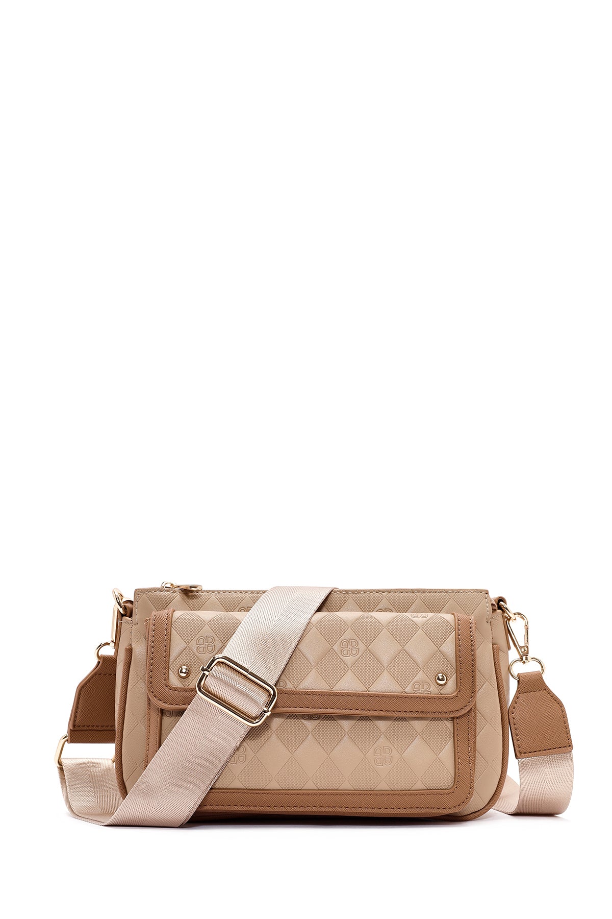 Women's Beige Long Strap Printed Crossbody Bag 24WBD271626 | Derimod