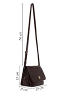 Woman Burgundy Croc-Embossed Crossbody Bag | Derimod