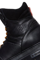 Harley Davidson Men's Black Stein Leather Boots Thick Soled Boots | Derimod