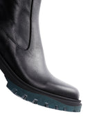 Women's Black Leather Zippered Heeled Boots | Derimod