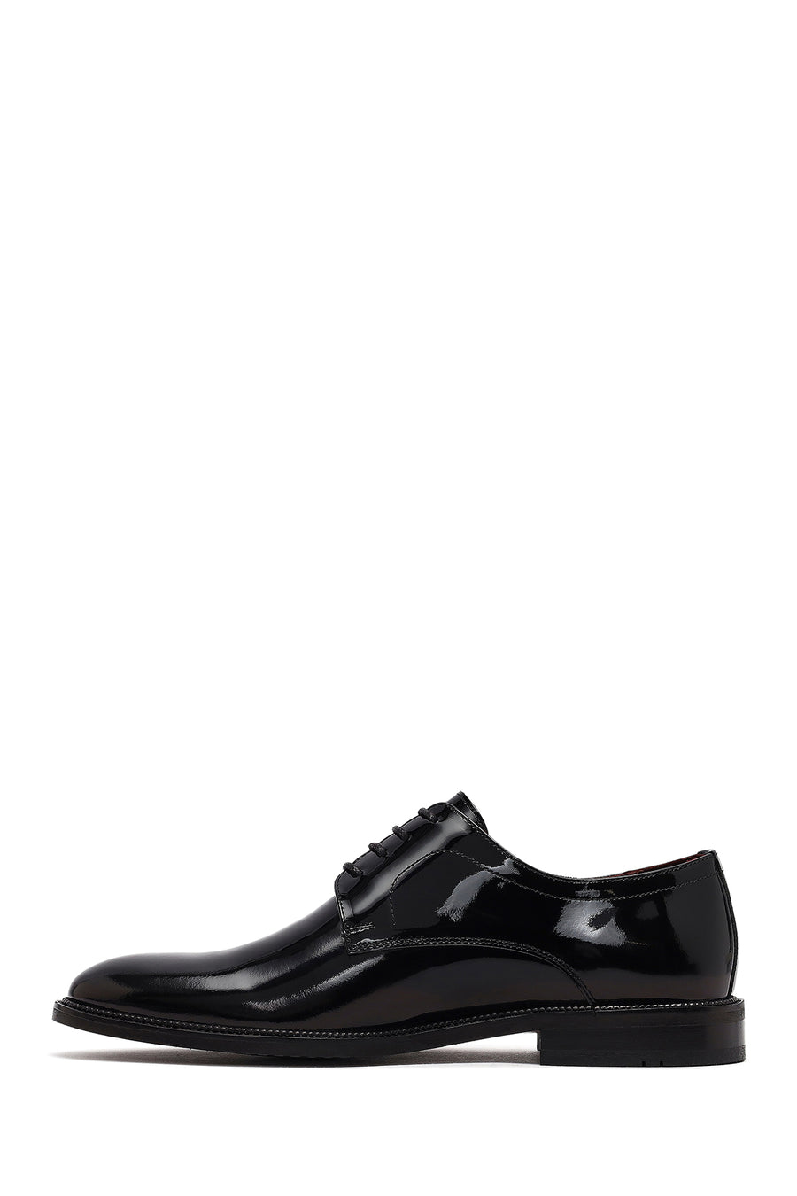 Men's Black Lace-Up Patent Leather Leather Classic Shoes