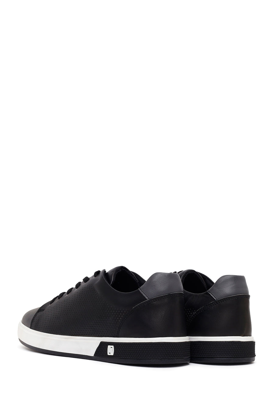 Male Black Lace-Up Leather Sneaker