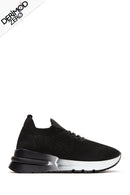 Women's Black Thick Soled Fabric Sneaker | Derimod