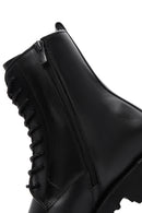 Men's Black Leather Zippered Boots | Derimod