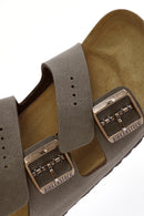 Birkenstock Men's Mink Double Buckle Arizona Eva Slippers | Derimod