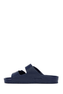 Birkenstock Men's Navy Blue Arizona Eva Double Buckle Slippers | Derimod