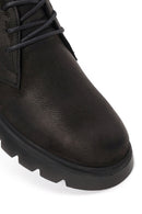 Male Black Lace-up Nubuck Leather Casual Boots | Derimod