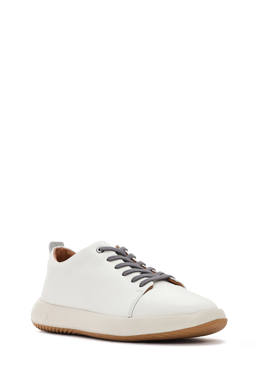 
Men's White Lace-Up Leather Sneaker
