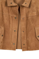 Sandiego Woman Camel Oversize Suede Jacket | Derimod
