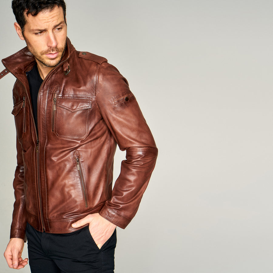 PHILIP MEN'S LEATHER JACKET