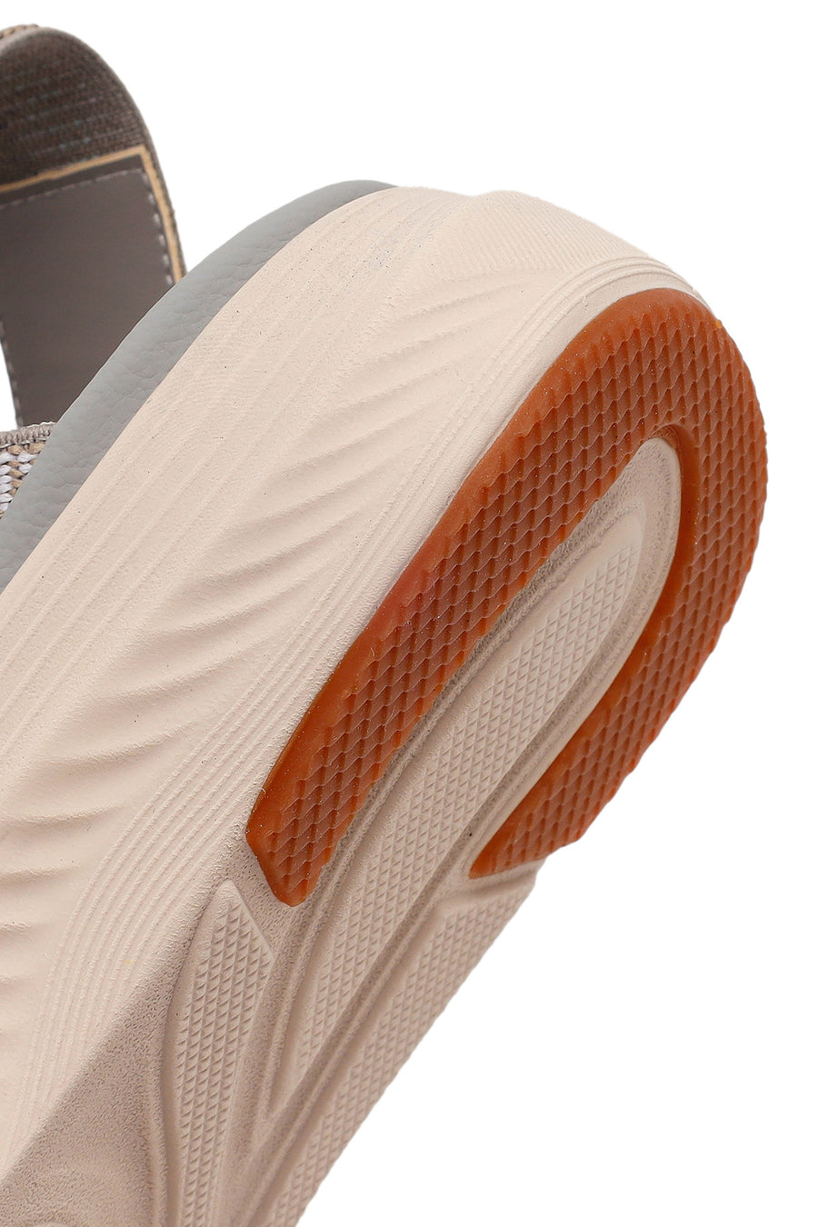 Women's Grey Strapped Thick-Soled Fabric Comfort Sandals