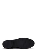 Women's Black Leather Crocodile Loafer | Derimod