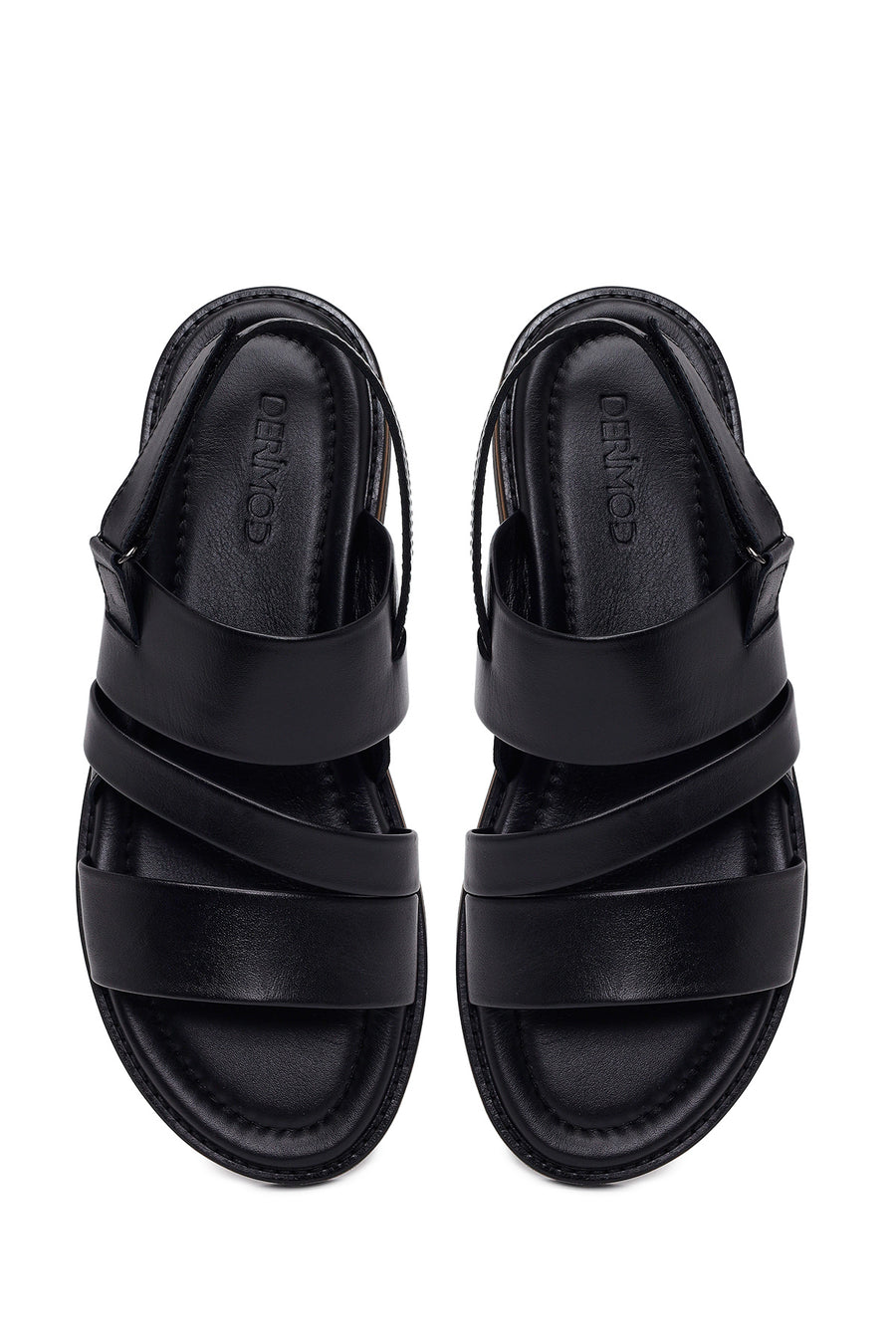 Men's Black Leather Sandals