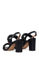Women's Black Thick Heeled Sandals | Derimod