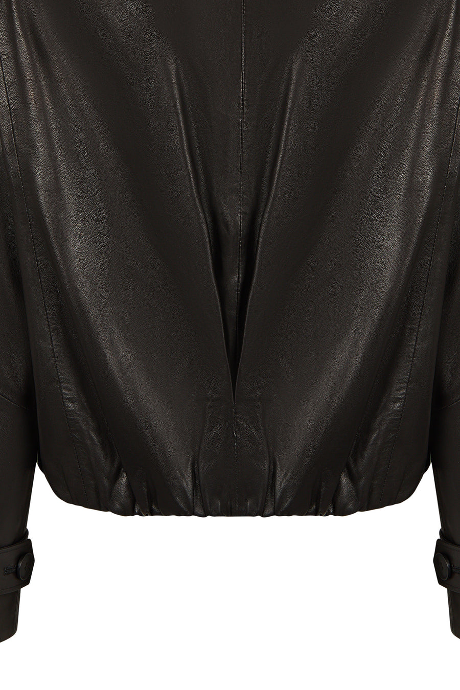 April Woman Black Short Oversize Leather Jacket