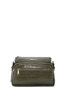 Women's Khaki Crocodile Cross Bag | Derimod